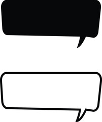 Fototapeta premium Blank empty speech bubbles chat icon set. Retro colorful special offer design elements, chat emblem, black callout sign collection Isolated on transparent background. Vector illustration for web app.