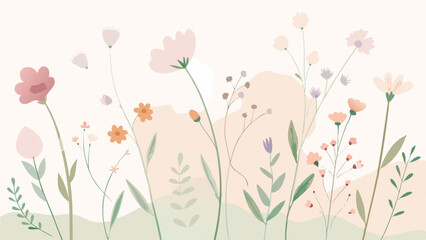 Delicate hand drawn floral arrangement with transparency suitable for design projects