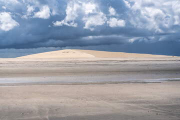 Jericoacoara beach hidden behind the dunes of the west coast of Jijoca de Jericoacoara, Ceara, Brazil