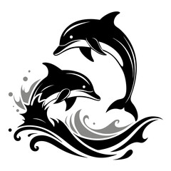 Naklejka premium silhouette of a dolphin