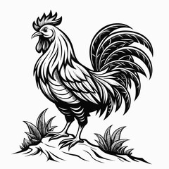 rooster isolated on white background