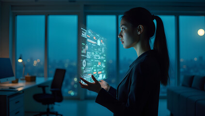 Fototapeta premium Midnight Data: Decoding the Digital Matrix