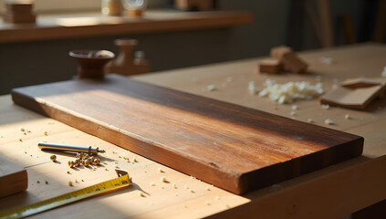Sunlit Workshop: Crafting a Wooden Masterpiece
