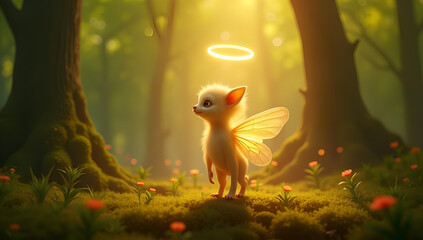 Radiant Harmony: A Fairy's Golden Embrace