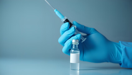 Sterile Contrast: Blue Gloves, Clear Liquid, White Label