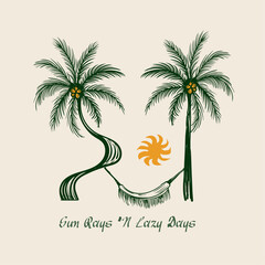 graphic tee for tee sweatshirt print. summer tropical print design.palm tree pattern design. hand drawn palm Leaves background. t shirt summer design.