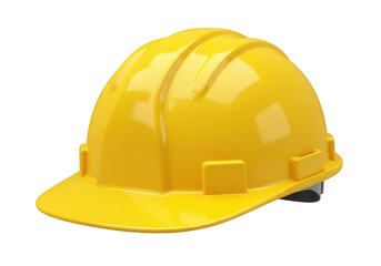 Fototapeta premium Isolated yellow hard hat for construction worker safety on a plain dark background image view on transparent background