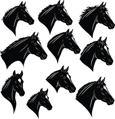 Professional Horse Head Logo Vector Set with Minimal Style


