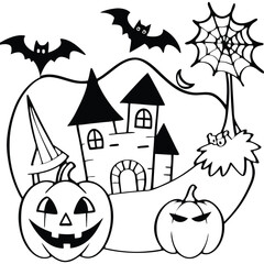 halloween house with bats