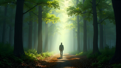 Dappled Sunlight on a Woodland Journey