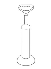 Suction pump line art vector illustration