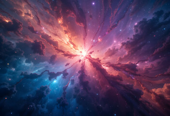 Colorful space galaxy cloud nebula. Stary night cosmos. Universe science astronomy. Supernova background wallpaper