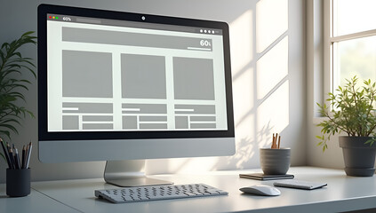 Office Scene: Web Page Loading at 60%