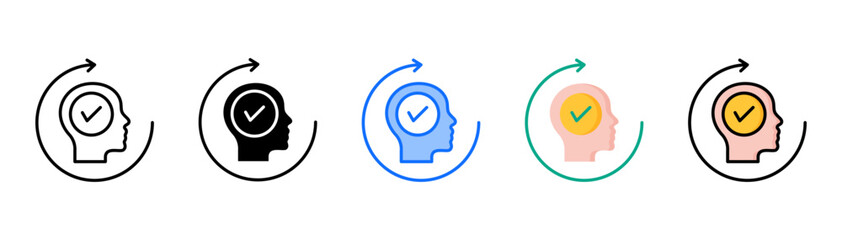 Habits icon set with multiple style collection