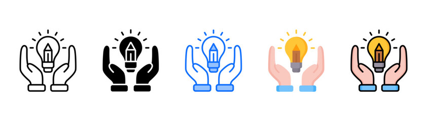 Inspiration icon set with multiple style collection