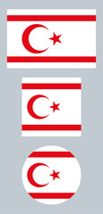 Obraz premium Northern Cyprus Flag PNG – Flag of Northern Cyprus in Round and Standard Formats. 