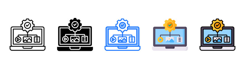 Categorization icon set with multiple style collection