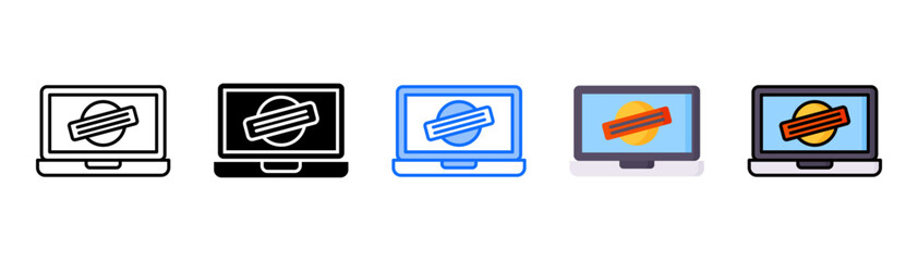 Watermark icon set with multiple style collection