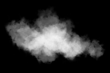 Collection of close-up shots of beautiful abstract white steam or smoke. Fragrance cloud from an aromatherapy diffuser. White cloudiness from moisture spray Isolated on a black background. 