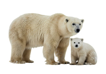 Polar Bear and Cub Majestic Arctic Wildlife Photography on transparent background