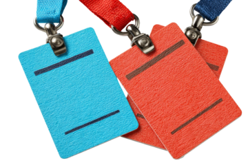 Colorful Blank Name Tags on Lanyards for Events, Conferences, and Meetings Ready to be Customized and Used for Attendee Identification
