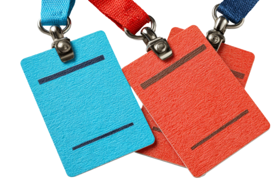 Colorful Blank Name Tags on Lanyards for Events, Conferences, and Meetings Ready to be Customized and Used for Attendee Identification