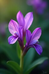 Delicate petals of anggrek violet flowers softly unfolding , petal, botanical, unfolded