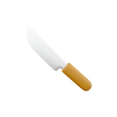 A kitchen knife with a sleek blade and a brown handle, designed for cutting and preparing food.