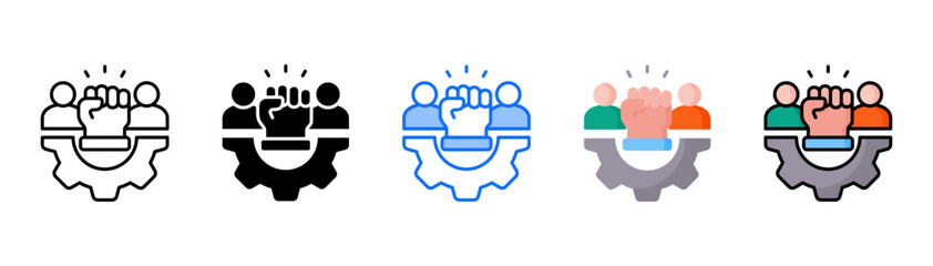 Empowerment icon set with multiple style collection