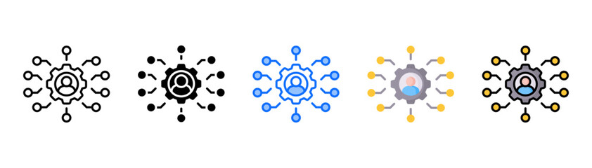 Omnichannel icon set with multiple style collection