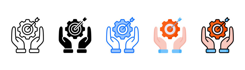 Objective icon set with multiple style collection