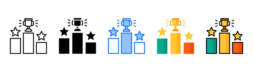 Competitive icon set with multiple style collection