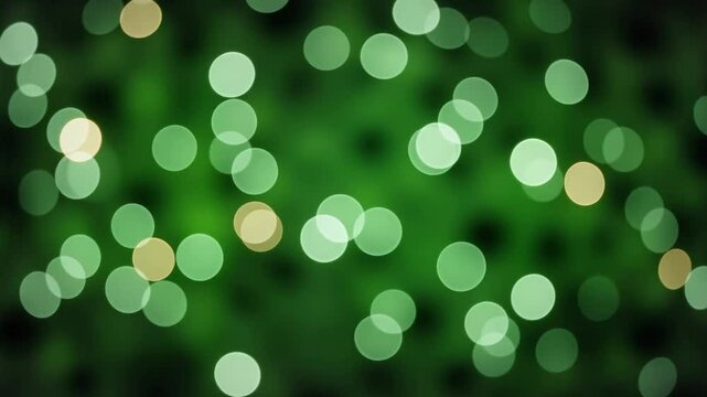 Green bokeh lights &ndash; festive holiday background, nature-inspired copyspace