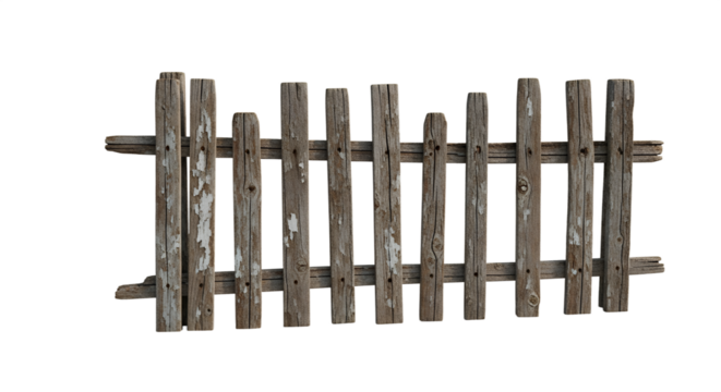 Old wooden fence with chipped paint, country-style backdrop, high resolution
