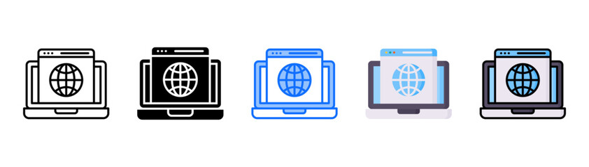 Website icon set with multiple style collection