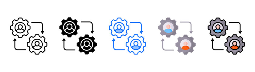 Engagement icon set with multiple style collection