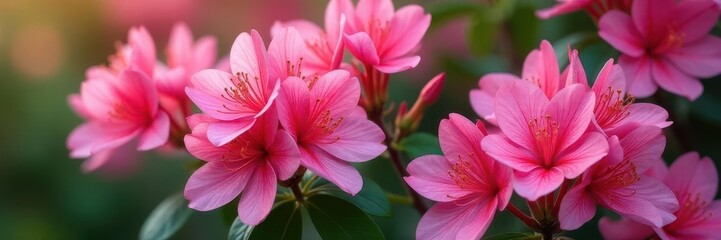 Dense clusters of pink nerium oleander flowers, tropical, flowers