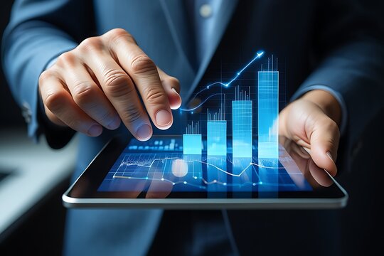 Healthcare Professional Analyzing Patient Data on Futuristic Digital Interface