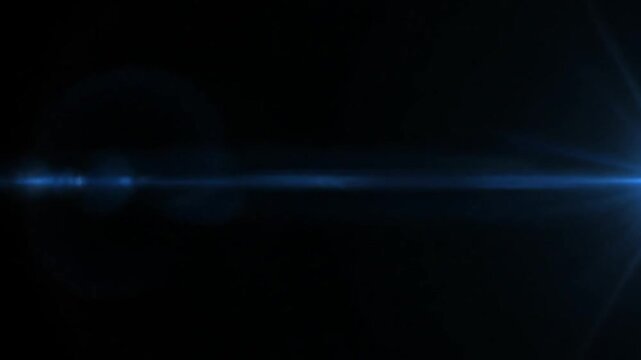 Clean, minimalist blue anamorphic lens flare moving horizontally. A subtle and elegant cinematic light leak overlay for film, modern presentations, or stylish title sequences.

