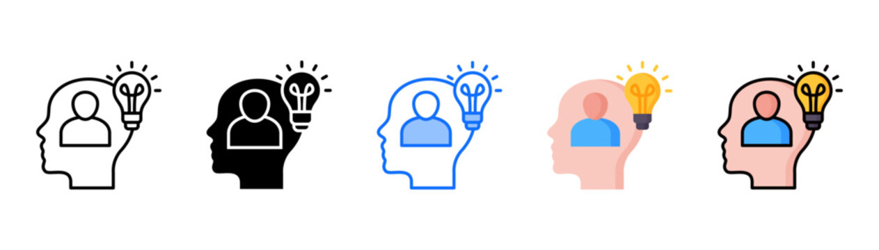 Personality icon set with multiple style collection