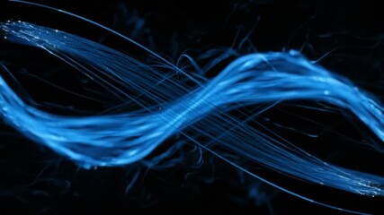 Flowing abstract blue energy ribbons and light waves. A smooth and elegant futuristic background representing digital fabric, data streams, or calm technology. Seamlessly looping 4K animation.

 - Powered by Adobe