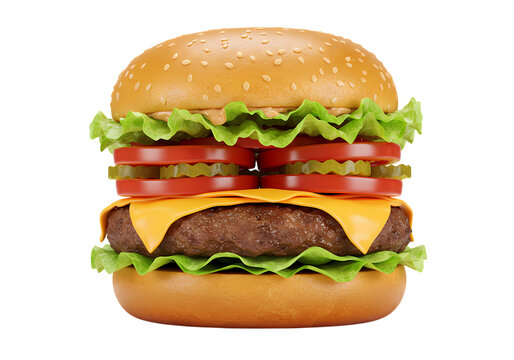 Juicy Cheeseburger Delicious Fast Food Restaurant Menu Photography on transparent background