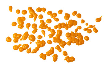 Yellow sauce splashes as a background.
