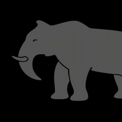 black silhouette of a elephant