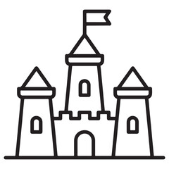 Castle Icon - Fairytale and Medieval Landmark Line Art