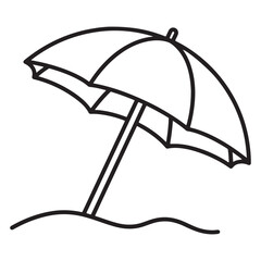 Beach Umbrella in Sand Icon