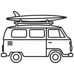 Surf Van with Board Icon