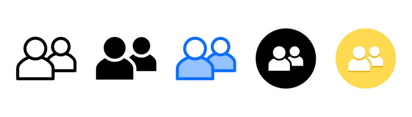 Add Friend icon set with multiple style collection