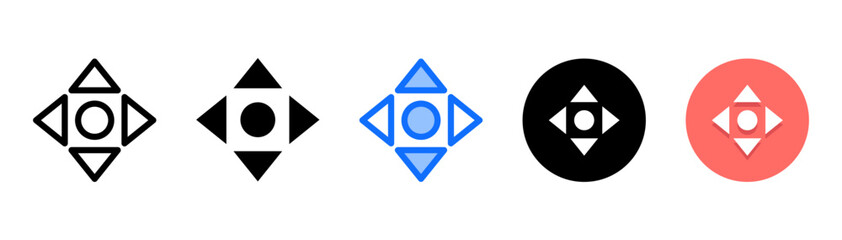 Controller icon set with multiple style collection