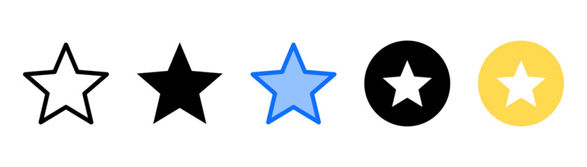 Star icon set with multiple style collection